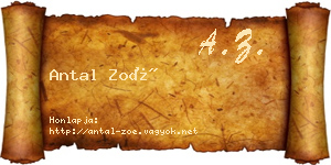 Antal Zoé névjegykártya